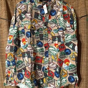 Banana Republic Multicolor Safari Graphic Button-Up Shirt